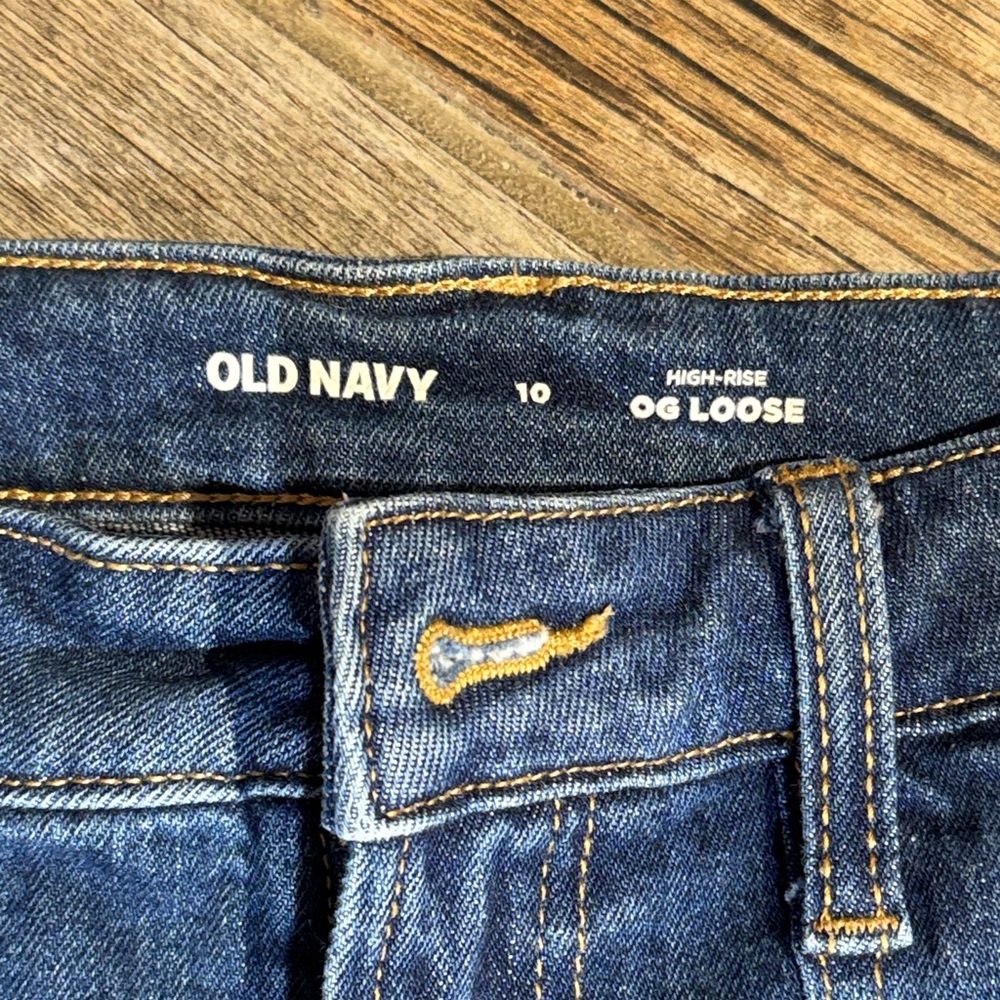 Old Navy Relaxed-Fit Dark Blue Utility Jeans - Picture 2 of 4